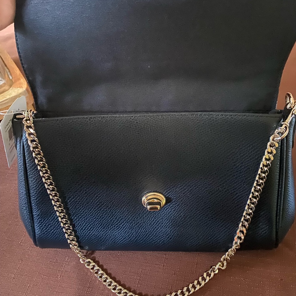 Coach black leather bag